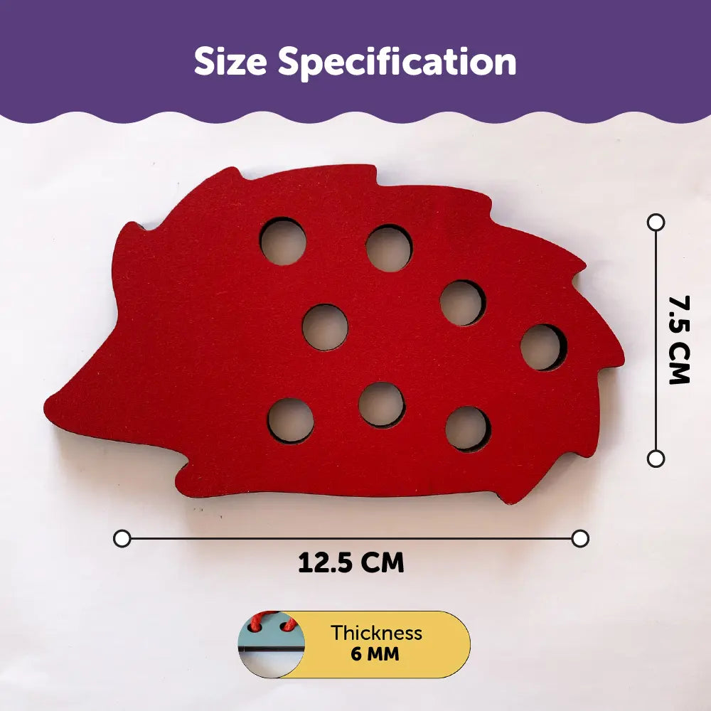 Hedgehog Lacing Activity for Kids 3 Years