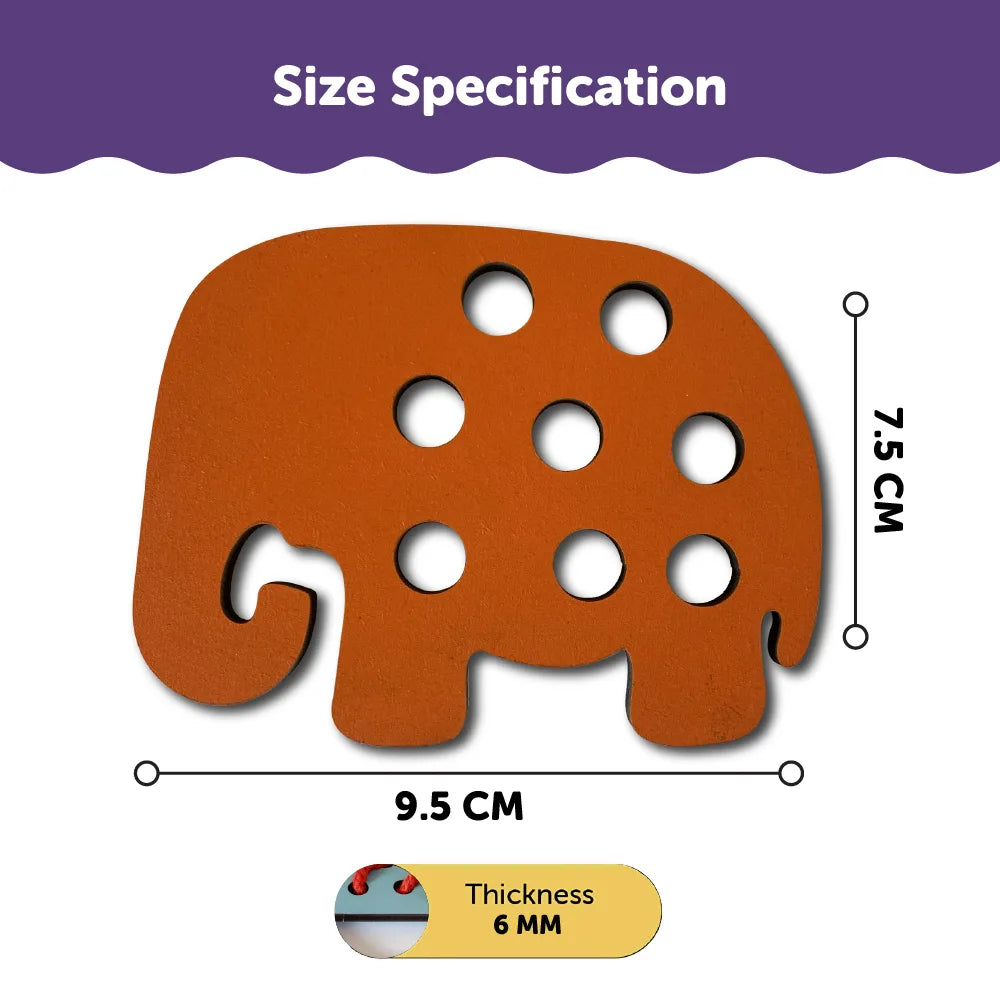Elephant Lacing Activity for Kids 3 Years