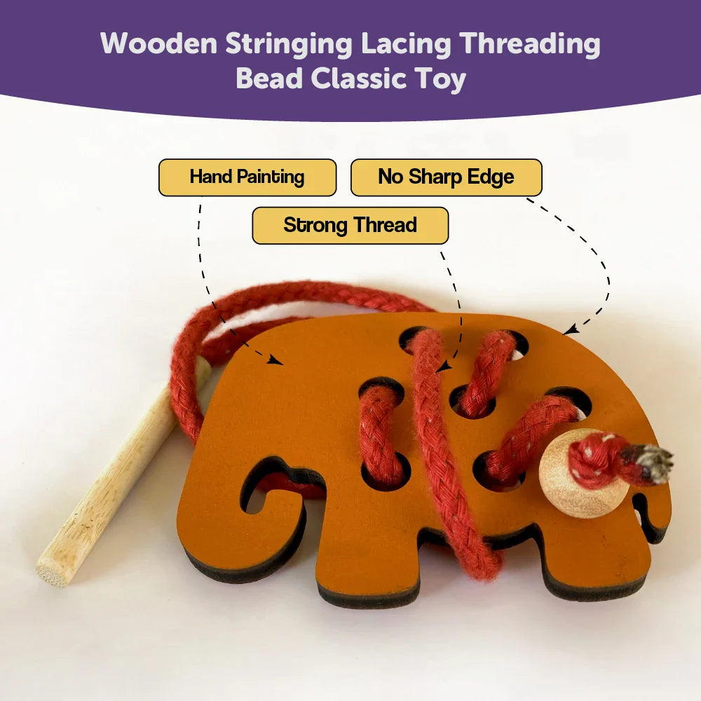 Elephant Lacing Activity for Kids 3 Years