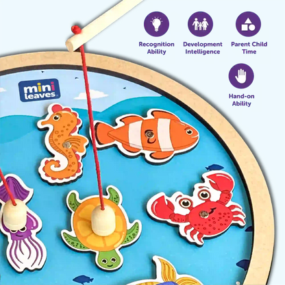 Fishing Game with magnetic poles round 3+ Years - Mini Leaves