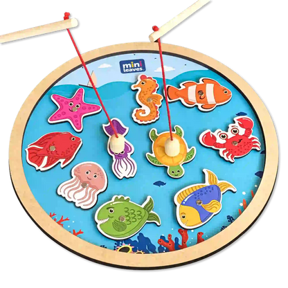 Fishing Game with magnetic poles round 3+ Years - Mini Leaves