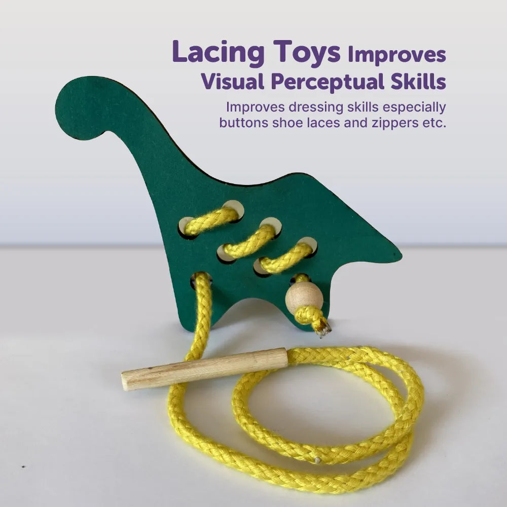 Dinosaur Lacing Activity for Kids 3 Years