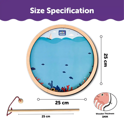 Fishing Game with magnetic poles round 3+ Years - Mini Leaves