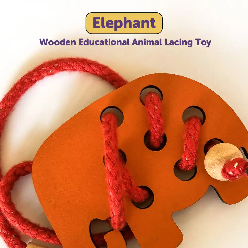 Elephant Lacing Activity for Kids 3 Years