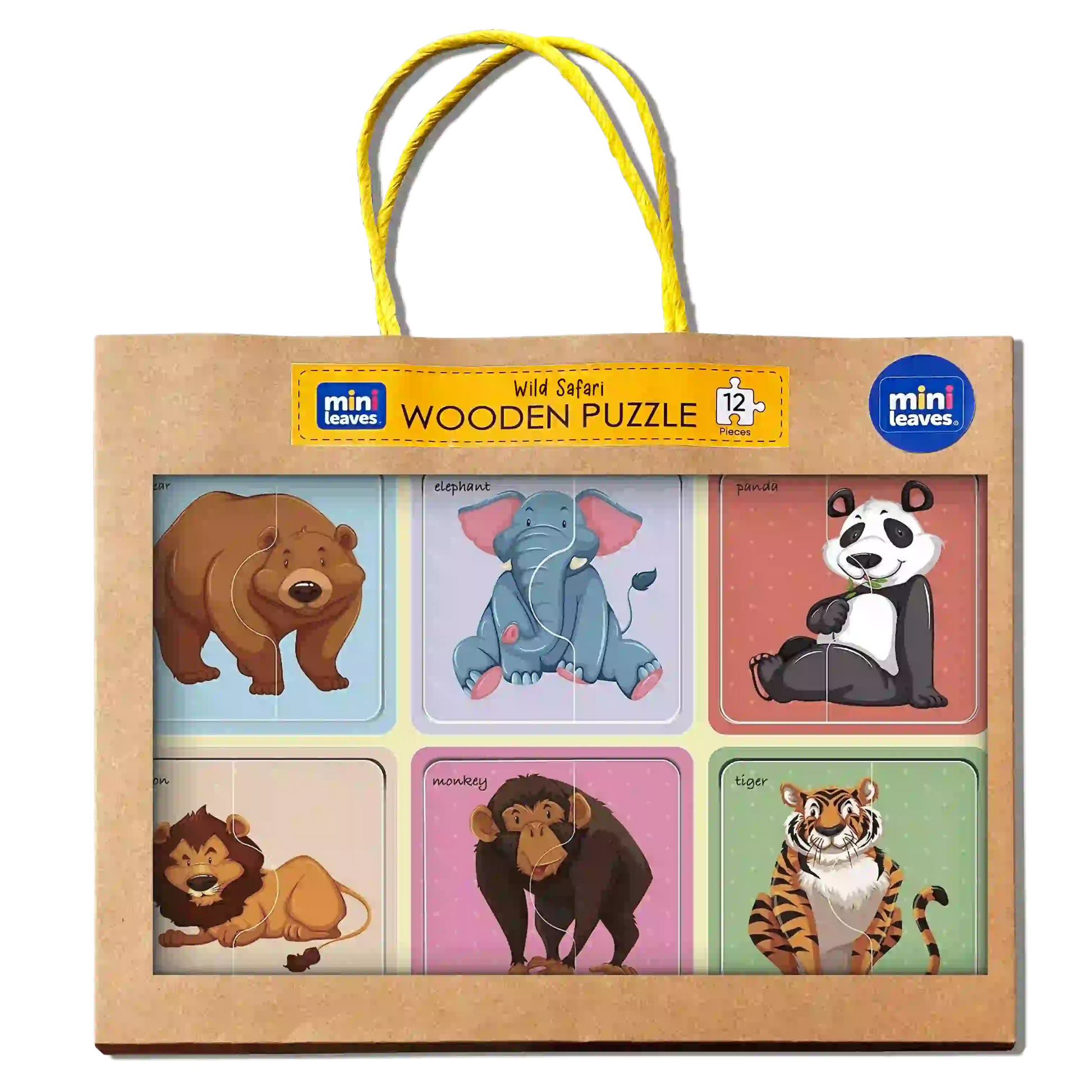 Safari Animal Friends 2 Piece Puzzles (2-3 Years) - Mini Leaves