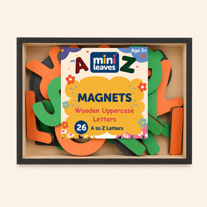 26 Wooden Capital Alphabet Magnets in a Box 3+ Years