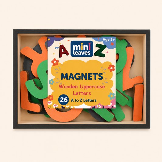 26 Wooden Capital Alphabet Magnets in a Box 3+ Years