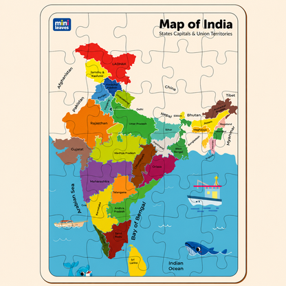 India Map Puzzle 35 Jigsaw Pieces 3+ Years