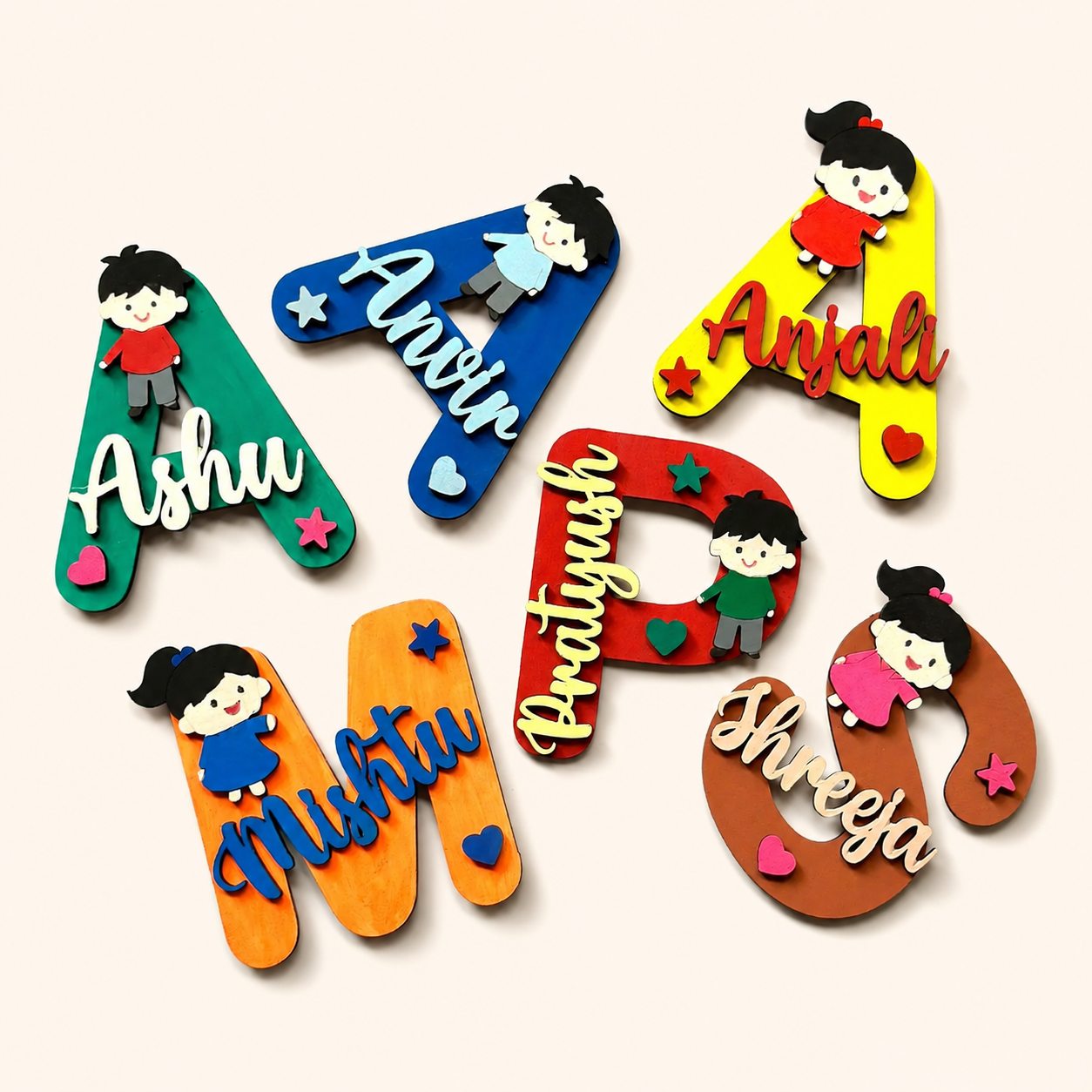 Personalised Monogram Fridge Magnets -Boys & Girl Theme