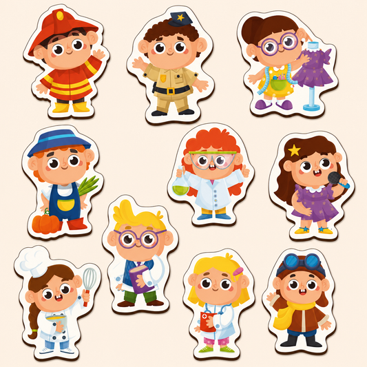 Professions Fridge Magnetic Set of 10 - 2+ Years