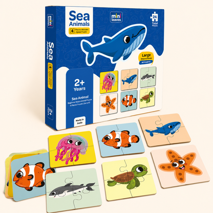 Ocean Animals 4 Piece Wooden Puzzles 2+ Years
