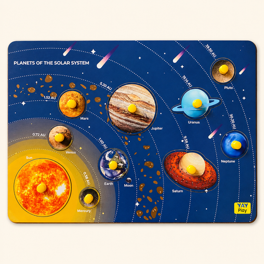 Solar Systems Wooden Knob Puzzle 3 Years+