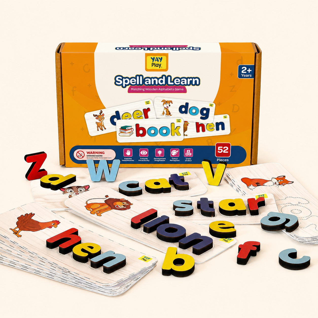 YayPlay Spell and Learn Letter Matching Educational Wooden Toys 3+ Years
