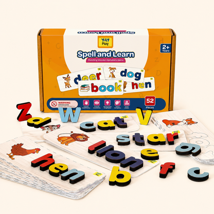 YayPlay Spell and Learn Letter Matching Educational Wooden Toys 3+ Years