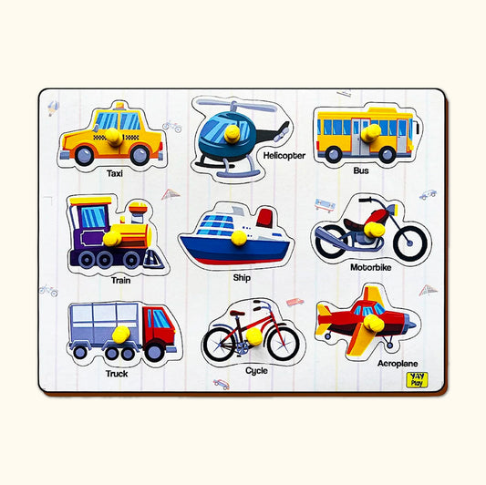 Transport Peg & Knob Puzzle 2+ Years