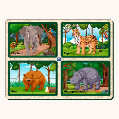 Animals 4 Pieces Jumbo Puzzle 2+ Years