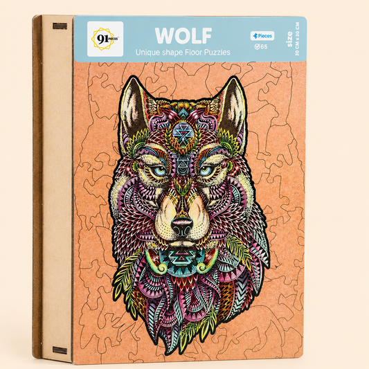 Wolf Unique Shape Wooden Puzzles 65 Pieces 6+ Age